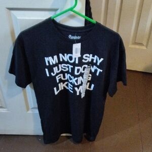 Spencer's Black Tee with White Bold Text